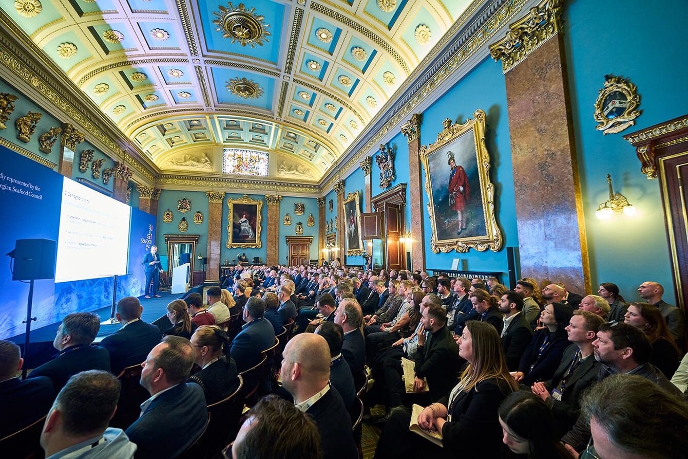 The inside of the historic fishmonger hall in London.