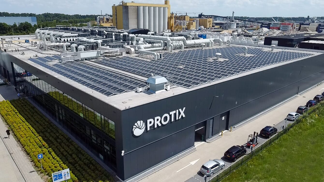 An aerial shot of an insect factory in the Netherlands.