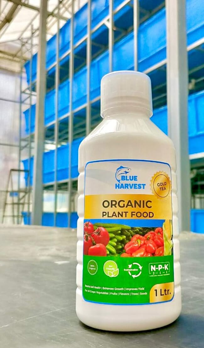 An organic fertiliser produced from aquaculture waste.